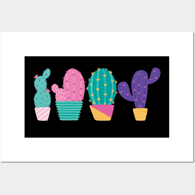 Cute colorful Succulents Print pattern Wall Art by Feminist Vibes